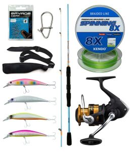 Yek Outdoor Spin Olta Seti Okuma Fuel Spin 2,74 cm 7-30 gr 2 Parça Spin Kamışı&Shimano Makina FX 4000 FC