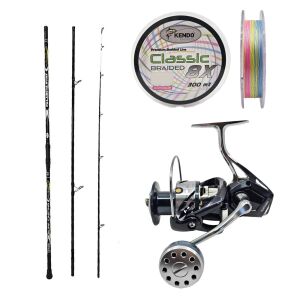 YekOutdoor Hazır Olta Seti Kendo Palamita Surf 420cm 250gr 3 Parça Olta Kamışı&Kendo Palamita GN6000 4+1BB Olta Makinesi