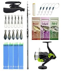 Yek Outdoor Hazır Olta Seti Okuma Alaris Light Tele Surf 420cm 100-250gr Surf Kamışı &Okuma Fin Chaser X FNX-60NG Neon Green 1BB Olta Makinesi