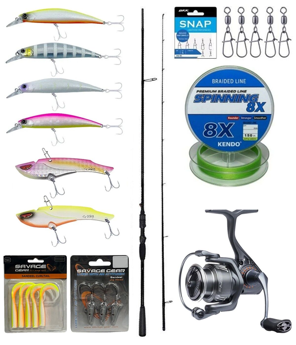 Yek Outdoor Pro Spin Seti Okuma Psycho Stick Game 243cm Ex-Fast 15-40gr 2 Parça Olta Kamışı&Savage Gear Fazor 4000 Olta Makinesi