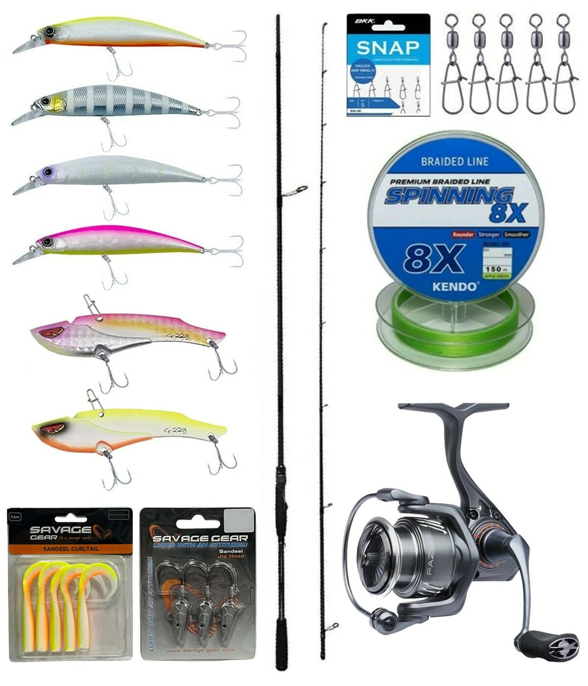 Yek Outdoor Pro Spin Seti Okuma Hakai Super Light Spin 8'6'' 259cm 10-35gr 2 Parça Olta Kamışı&Savage Gear Fazor 4000 Olta Makinesi