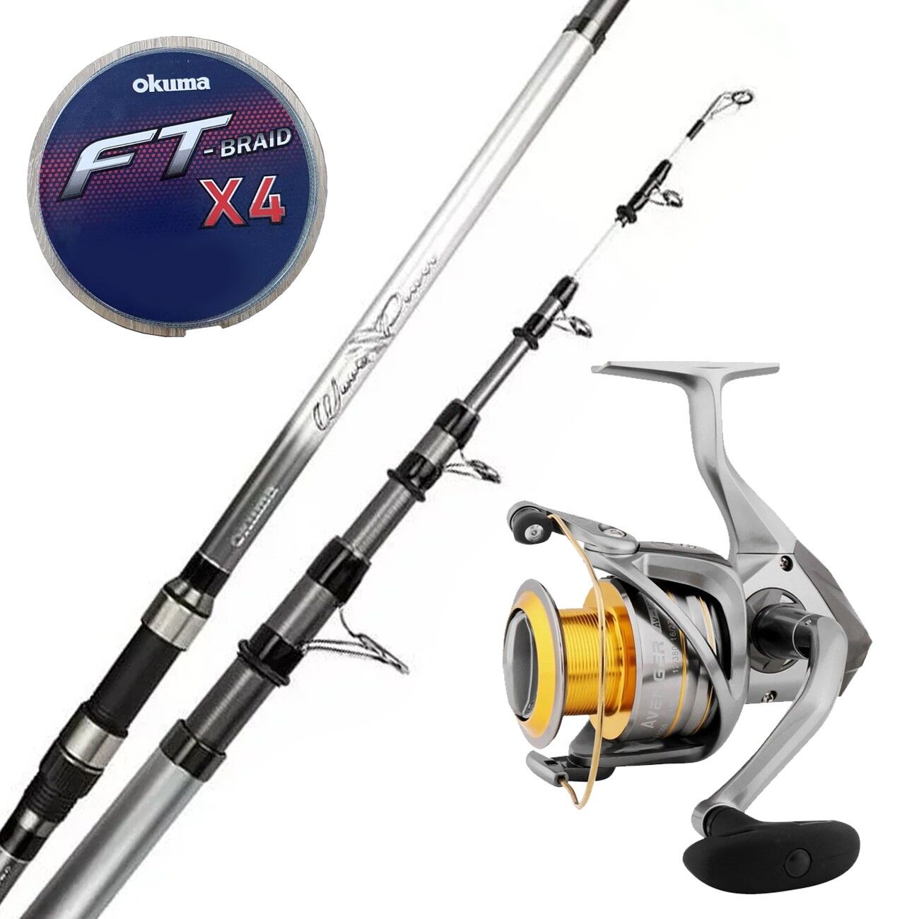 YekOutdoor Yüksek Performans Olta Seti Okuma Wave Power Tele Surf 3.90 cm 100-200 gr Surf Kamışı&Okuma Avenger Av-10000 Olta Makinesi