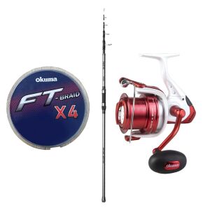 Yek Outdoor Göl ve Deniz Oltası Okuma Alaris Tele Surf 390 cm 100-200 gr Surf Kamışı&Okuma Wave X-6000 Olta Makinesi