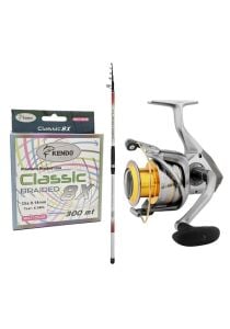 Yek Outdoor Hazır Olta Seti Kendo Atlantic Surf 4.20m 100-250gr Olta Kamışı&Okuma Avenger Av-8000 Olta Makinesi