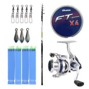 YekOutdoor Surf Olta Seti Kendo Azurro Surf 420cm 200 gr Teleskopik Olta Kamışı&Okuma ARIA-8000a 1BB Olta Makinesi