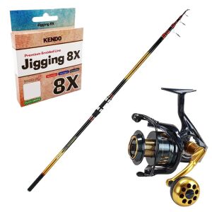 YekOutdoor Yüksek Kalite Profesyonel Olta Seti Okuma Savant Surf 420 cm 4 Parça Surf Kamışı&Okuma Salina SA-8000A Blue 6+1BB Olta Makinesi