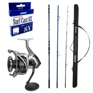 YekOutdoor Profesyonel Olta Seti Okuma Surfliner+ Surf 420cm 100-250gr 3 Parça Olta Kamışı&Okuma Tomcat TMC-6000 Olta Makinesi