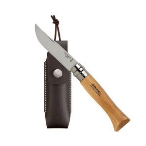 Opinel N°8 Inox Deri Kılıflı Paslanmaz Çelik Çakı