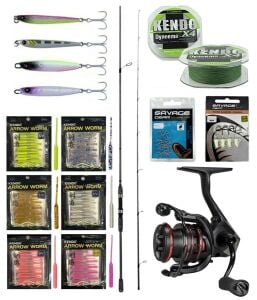 YekOutdoor FireWorm LRF Seti Okuma Wave Up Spin 165cm 3-14gr 2 Parça Olta Kamışı&Okuma Ceymar HD CHD-1000A Olta Makinesi