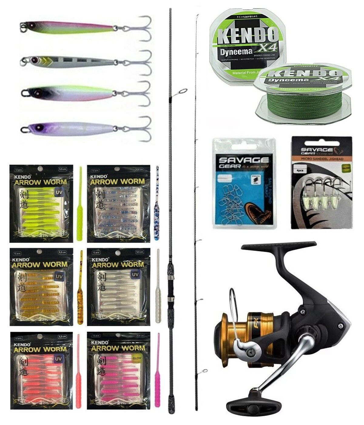 YekOutdoor FireWorm LRF Seti Okuma Wave Up Spin 213cm 1-10gr 2 Parça Olta Kamışı&Shimano Makina FX 1000 FC