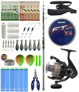 YekOutdoor Surf Olta Seti Okuma Alaris Tele Surf 420 cm 100-200 gr Surf Kamışı&Okuma Revenger RV-65 FD Olta Makinesi