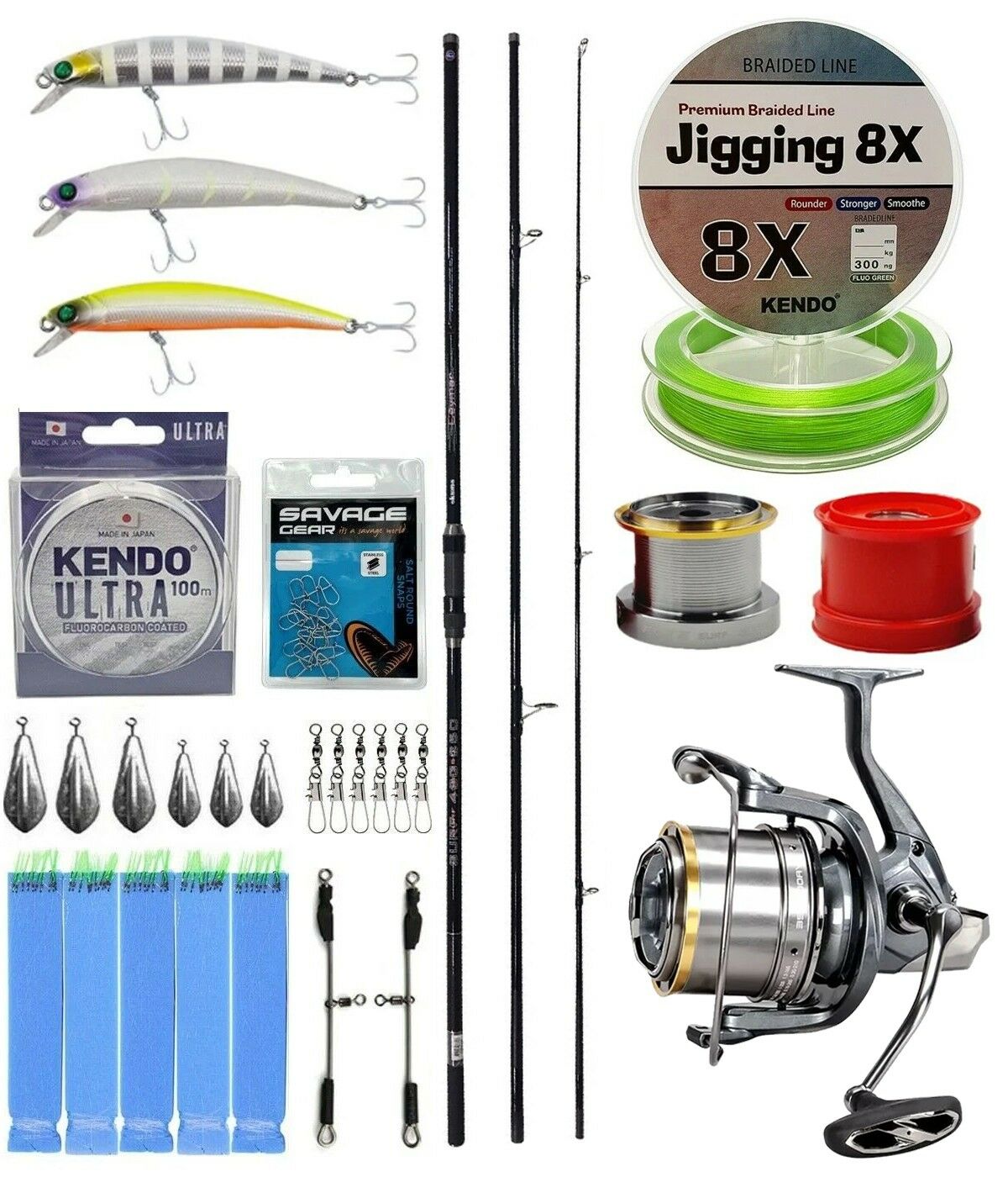 YekOutdoor Yüksek Performans Okuma Ceymar Surf 4,30 m 100-250 gr 3 Parça Surf Kamışı&Okuma Flite Surf FLS35-1500AY Gunsmoke Olta Makinesi