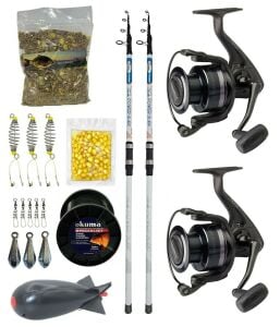 Yek Outdoor Profesyonel Sazan Olta Seti Kendo Sea Power Surf 4.20m 100-250gr Olta Kamışı&Dam Quick Darkside 4 6000S FD 3+1BB Olta Makinesi