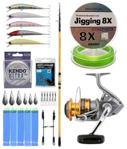 YekOutdoor Yüksek Performans Shimano Kamış Beastmaster FX Surf Tele 4,25m 200g 6pc&Shimano Makina Sedona 8000 FI
