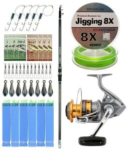 YekOutdoor Olta Seti Okuma Revenger Tele Surf 420 cm Surf Kamışı&Shimano Makina Sedona 6000 FI