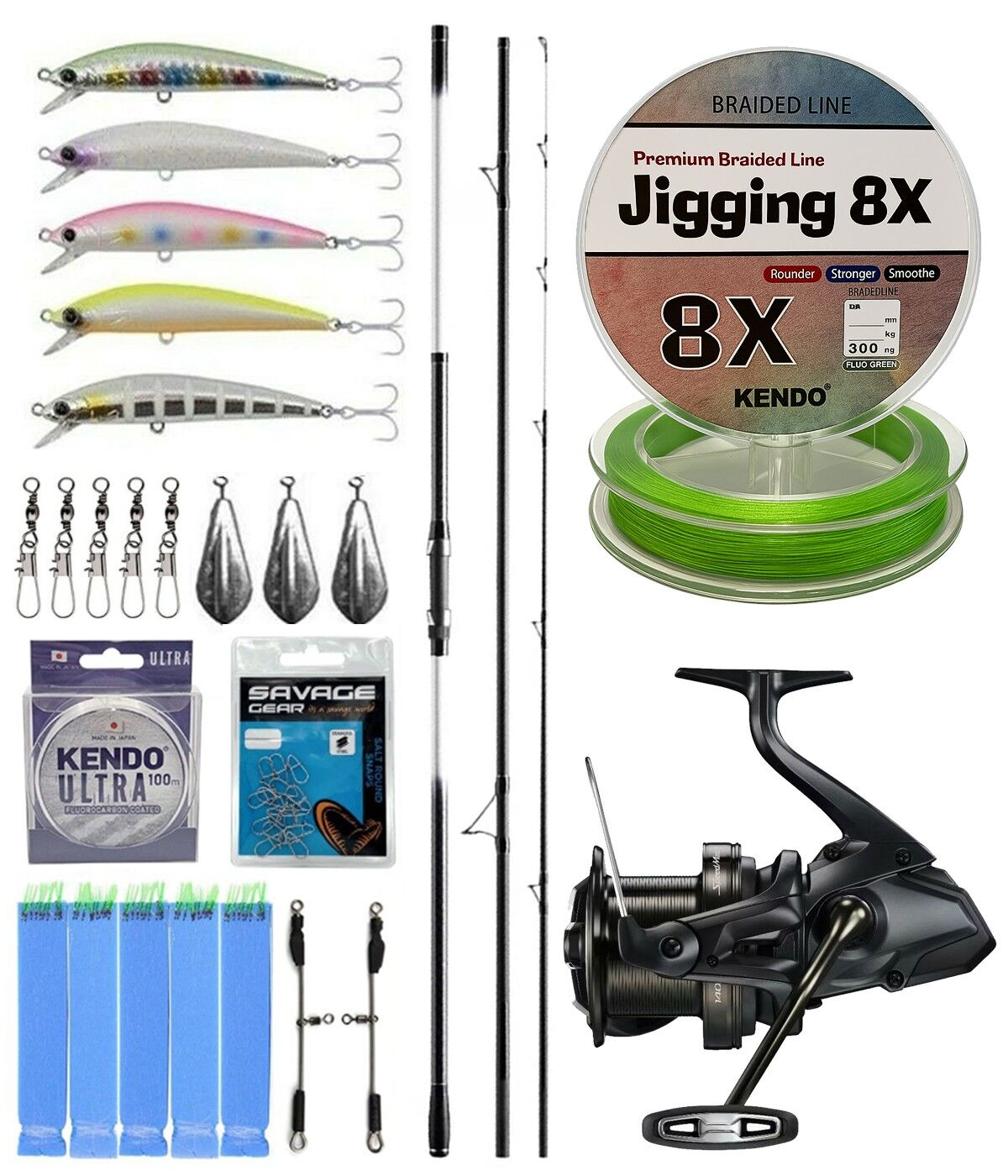 YekOutdoor Surf Seti Shimano Kamış Beastmaster K Surf Hybrid 4,50m 225g 3pc K-type DPS&Shimano Makina Speedmaster 14000 XTD