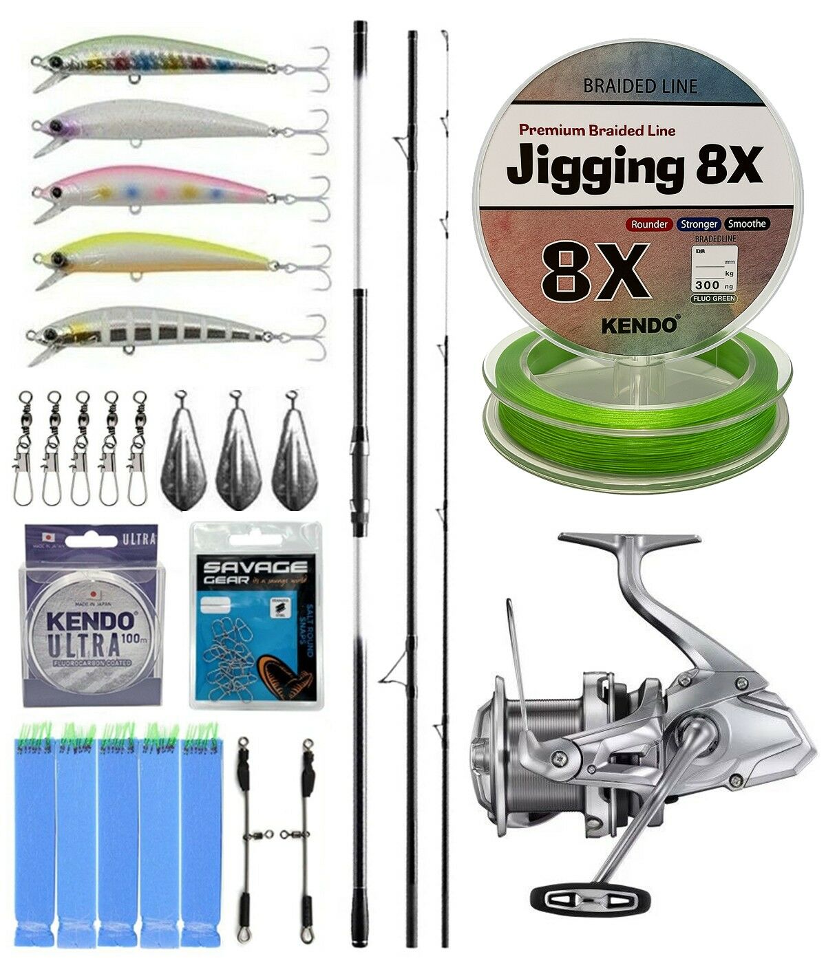 YekOutdoor Surf Seti Shimano Kamış Beastmaster K Surf Hybrid 4,50m 225g 3pc K-type DPS&Shimano Makina Ultegra 14000 XSE