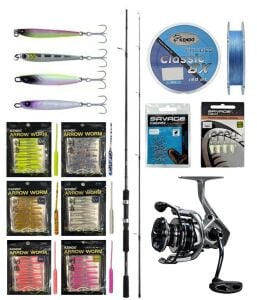YekOutdoor FireWorm LRF Seti Shimano Kamış FX XT Spinning Moderate Fast 1,80m 3-14g 2pc&Okuma Safyre SF-1000A 7+1BB Olta Makinesi