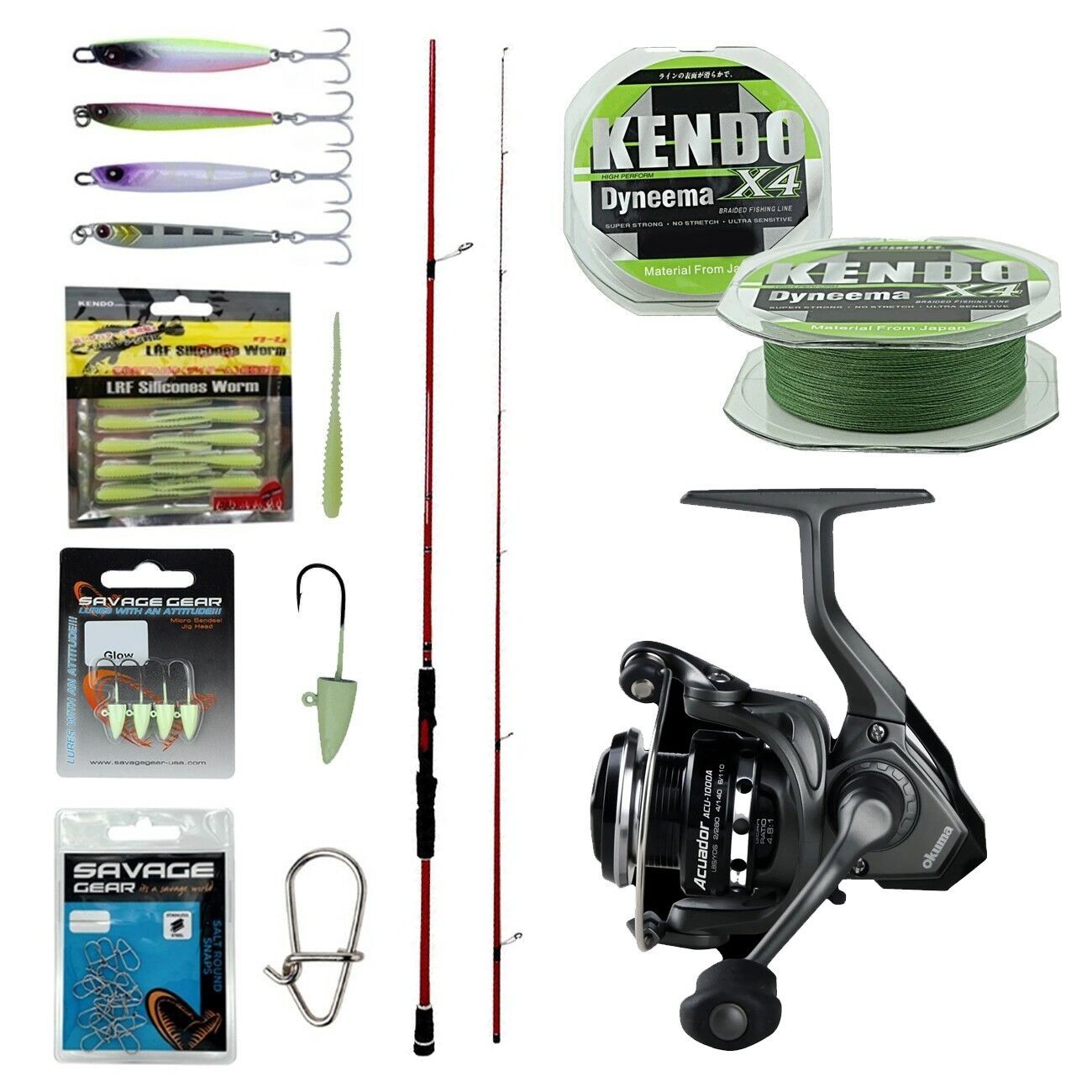 YekOutdoor Okuma Profesyonel LRF Seti Okuma Red Spin 7'0'' 2.12 cm 1-12 gr 2 Parça&Okuma Acuador ACU-1000A 3+1BB Olta Makinesi