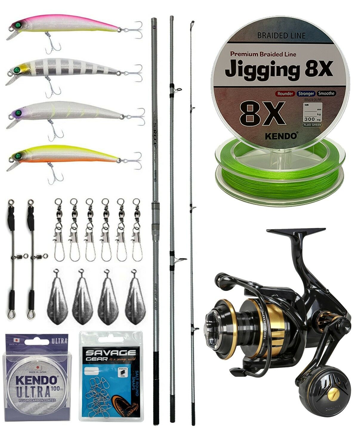 YekOutdoor Profesyonel Olta Seti Okuma Azores Surf 430cm 3 parça Surf Kamışı&Okuma Tesoro 8000PA Olta Makinesi