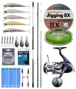 YekOutdoor Surf Seti Shimano Kamış Beastmaster K Surf Tubular 4,50m 225g 3pc Low Rider DPS& Shimano Twin Power 8000 SW C PG Jig Olta Makinesi